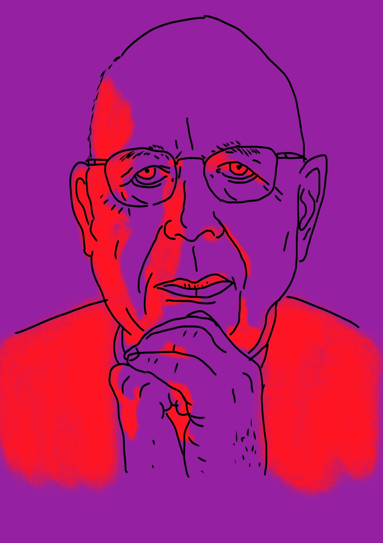 Klaus Schwab portrait painting | QuickHoney